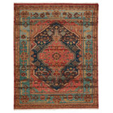 Jaipur Living Afri JIN03 Handknotted Medallion Pink and Teal Runner Rug (3'x10')