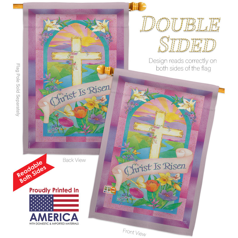 Double Sided 40'' H x 28'' W Polyester Easter Flag Set
