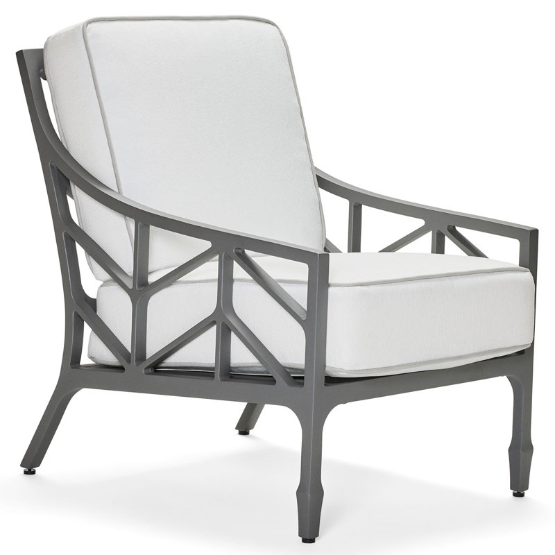 Lounge Chair, Matte White, Canvas Navy