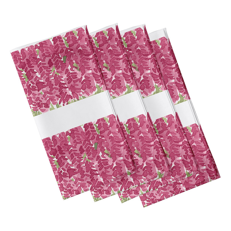 Lonston Polyester Striped Square Napkin, Pink