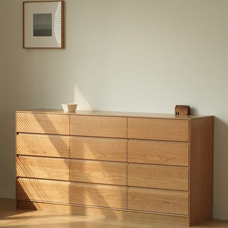Commode d'appoint moderne en bois de cerisier simple
