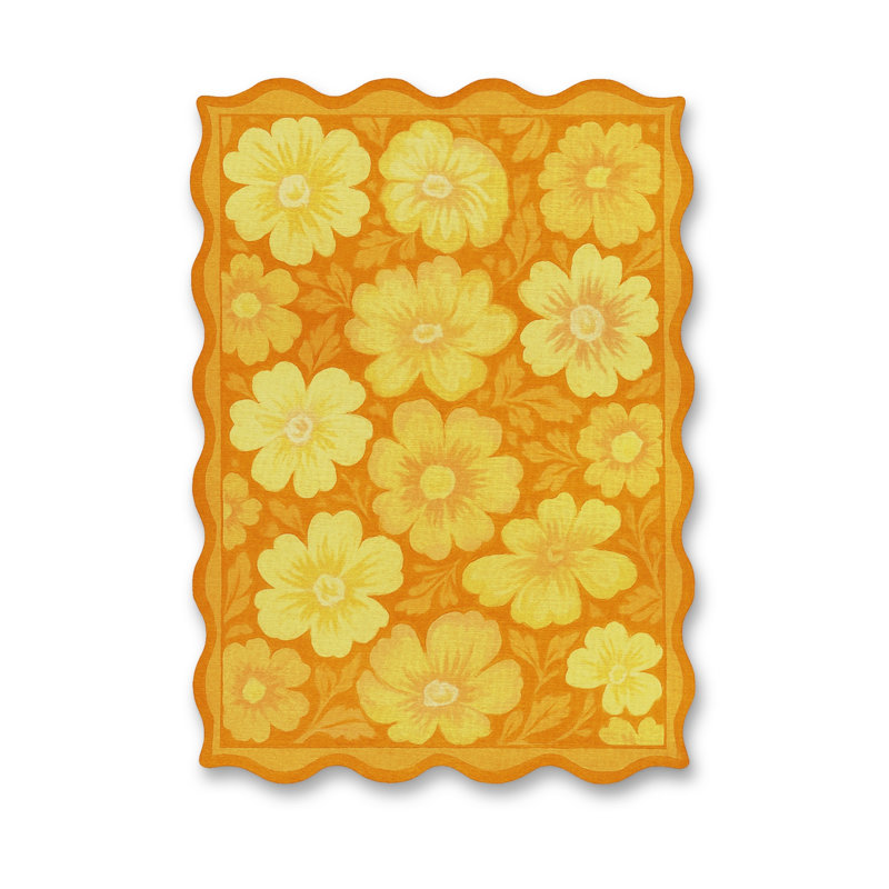 Tapis orange tissé lavable Mosso, 2'6" x 9'10"