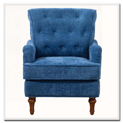 Fauteuil d'appoint en chenille avec pieds en bois