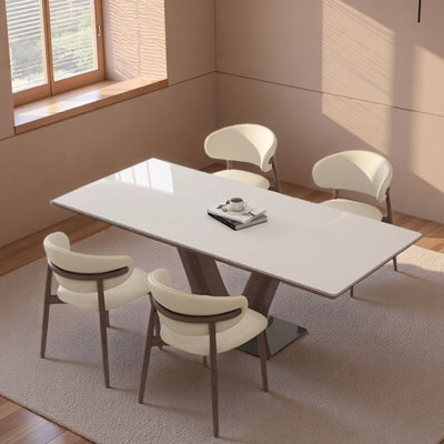 Table de salle à manger moderne en porcelaine minimaliste italienne moderne