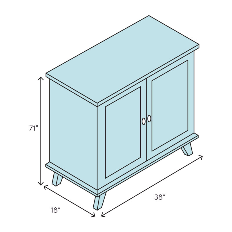 Meera TV-Armoire, Gray/Gold