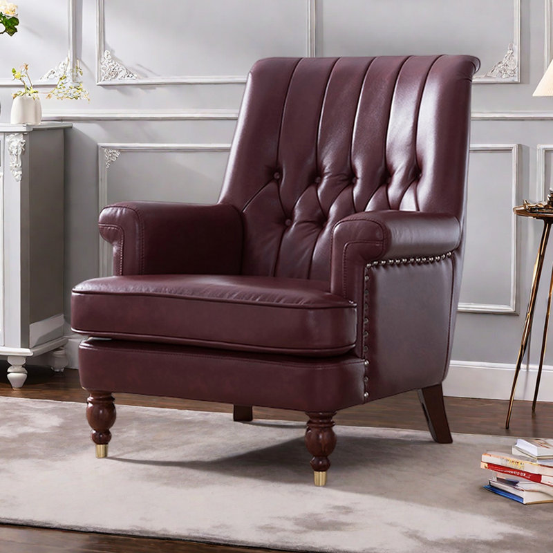Fauteuil inclinable simple en similicuir, Rouge vin