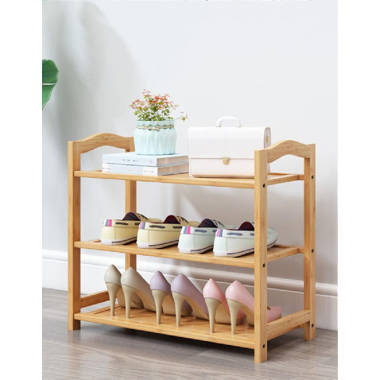 9 Pair Solid Wood Shoe Rack