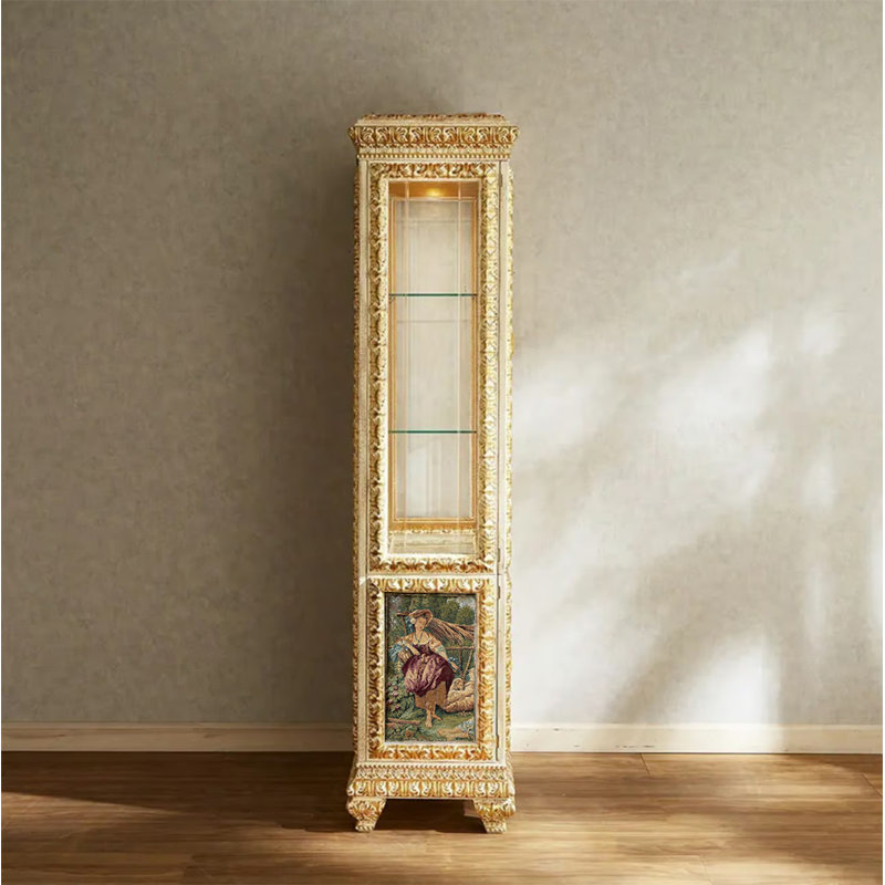 Lanorris Solid Wood Lighted Curio Cabinet