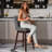 Eriqa Swivel 30.6'' Bar Stool, Gray-725924852