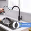 Robinet d'évier de cuisine, robinets de cuisine noirs avec douchette extractible en acier inoxydable-121210018