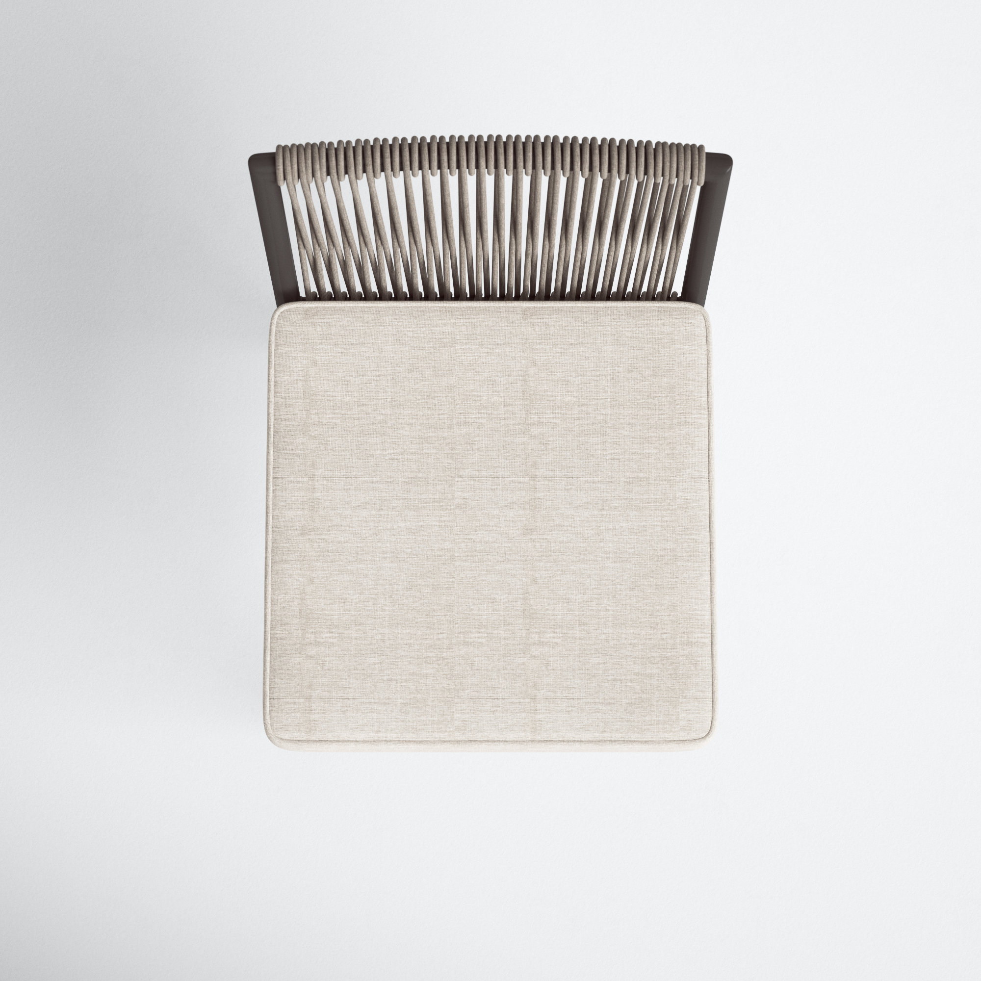 Esme 40.75'' Olefin Rope Outdoor Bar Stool with Sunbrella® Cushion, Bar Stool (30" Seat Height), Echo Ash Sunbrella®