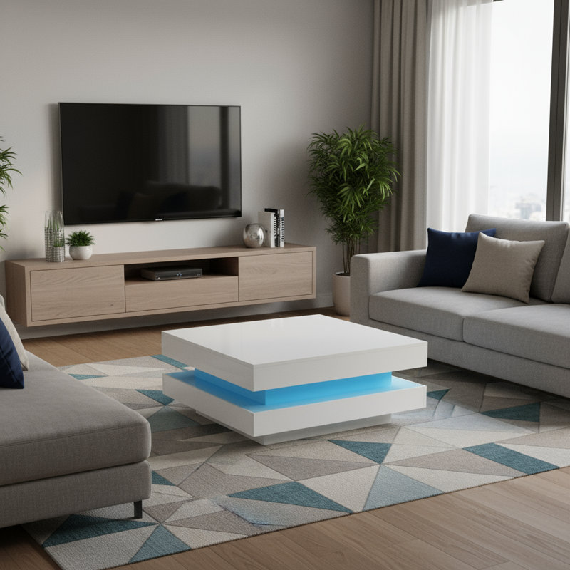 Table basse carrée double épaisseur Living Room