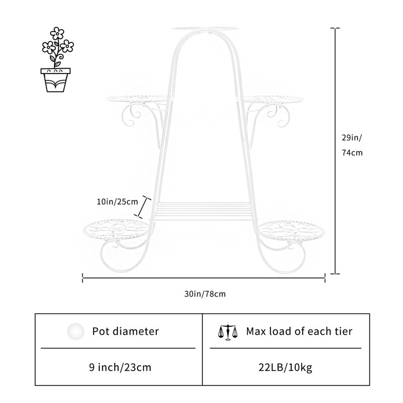 Plant Stand - Set of 6, White