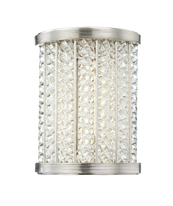 Shelby LED Flush Mounted Sconce, Polished Nickel