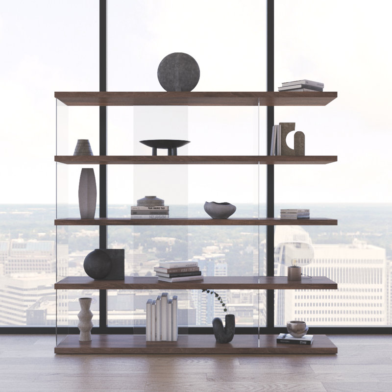 Gravity 70.9" Bookcase with Matte Finish, Walnut