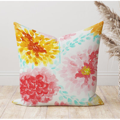 Multi Colour Floral Gardenia Outdoor Pillow Cover