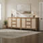 Buffet 51,57 "à 3 tiroirs et 2 portes en rotin avec tablettes réglables-205904192