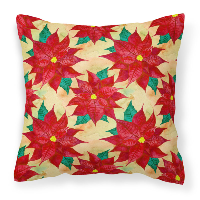 Coussin décoratif d’extérieur poinsetta christmas, 18 po x 18 po