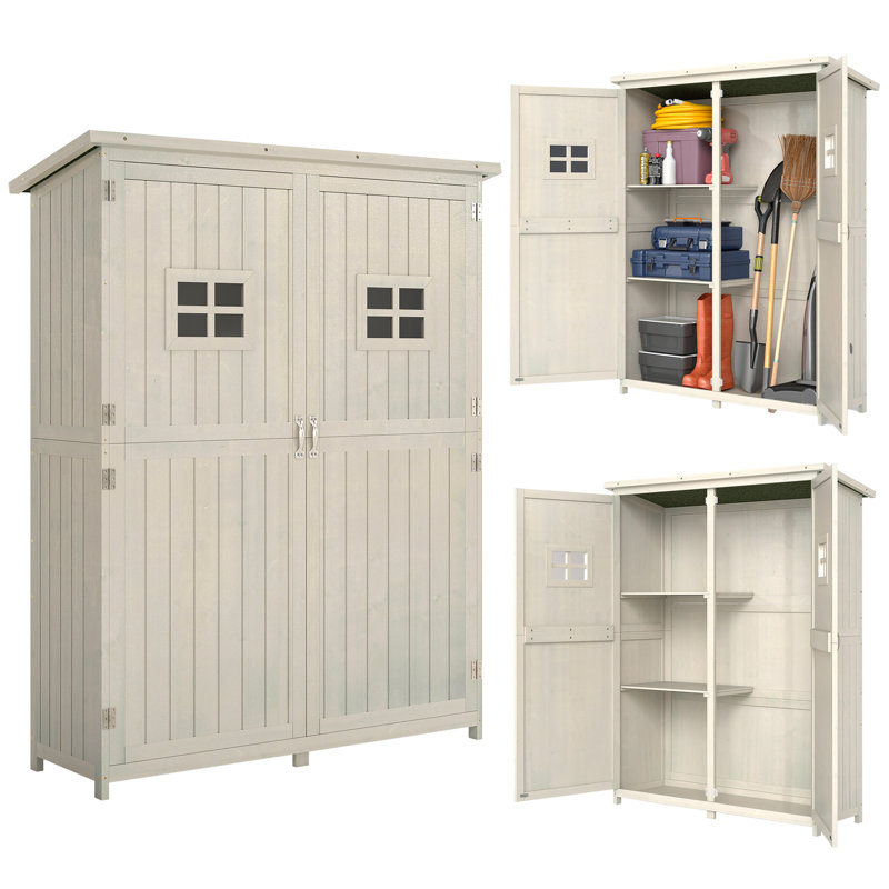 122 cm x 61 cm Werkzeugschuppen aus Holz, Grey