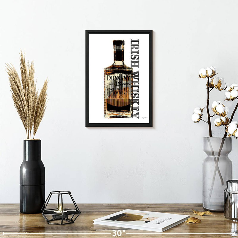 Whisky irlandais, 9 po x 13 po, Cadre flottant noir