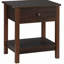 Table de bout avec tiroir, table d'appoint avec tablette supérieure et inférieure HOMcom