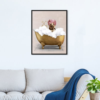 Bathtub Yorkie by Oliver Gal - Painting on Canvas