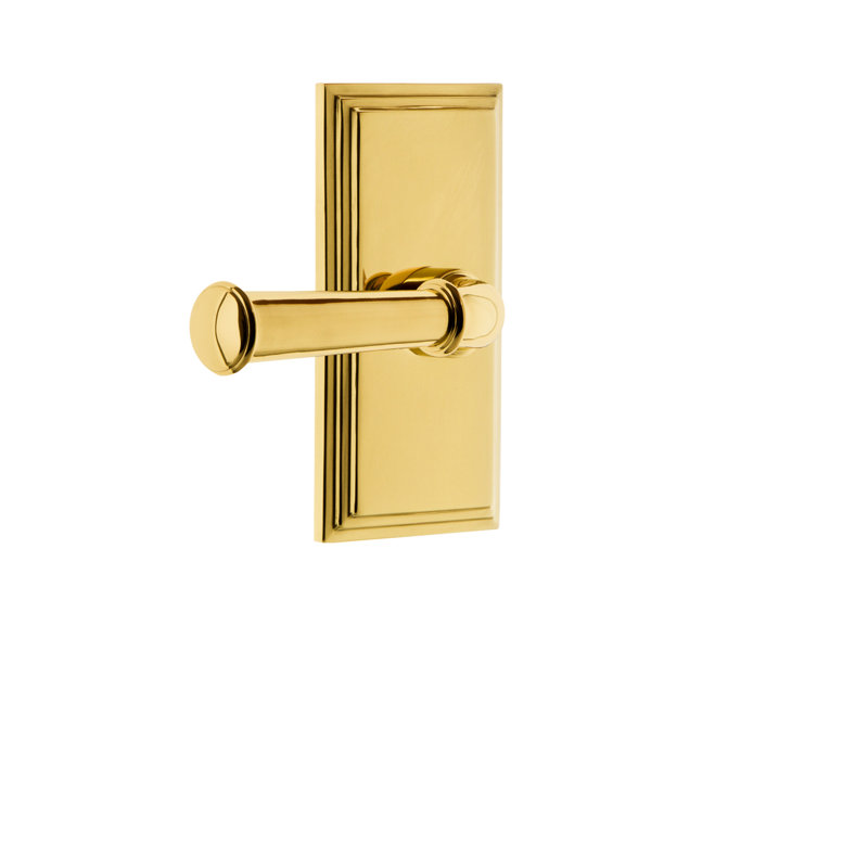 Grandeur Carré Plate with Georgetown Lever, Polished Brass, Passage (Hall & Closet), 2 3/8"