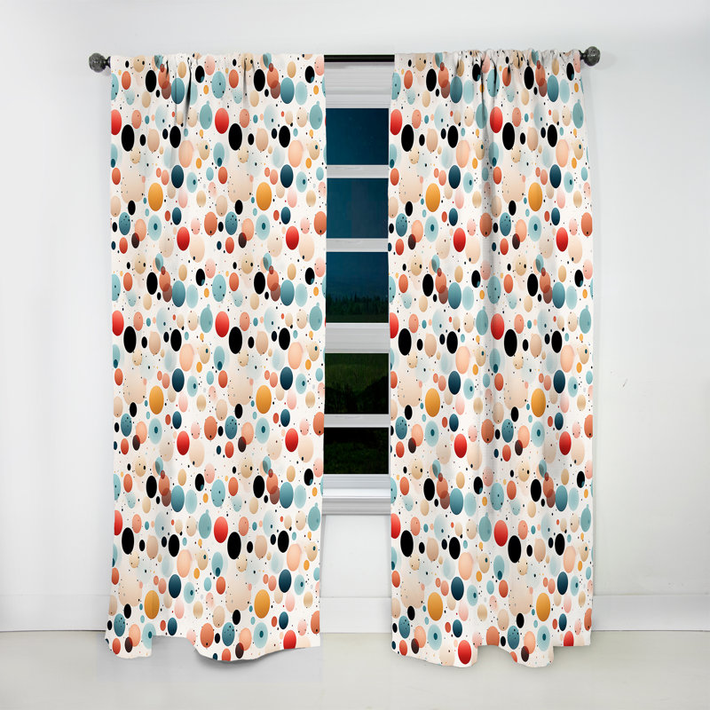 Motif artistique à pois I - rideau abstrait - rideau obscurcissant - 1 panneau, L 52 po x L 90 po