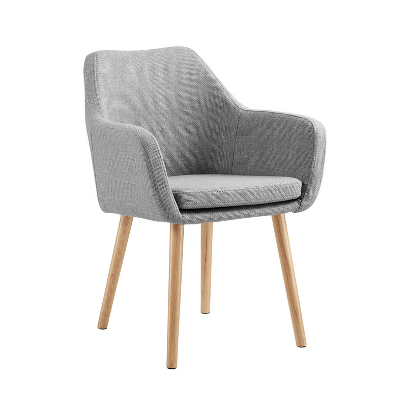 Stuhl 48cm H Polyester Upholstered Parsons Chair, Light Grey