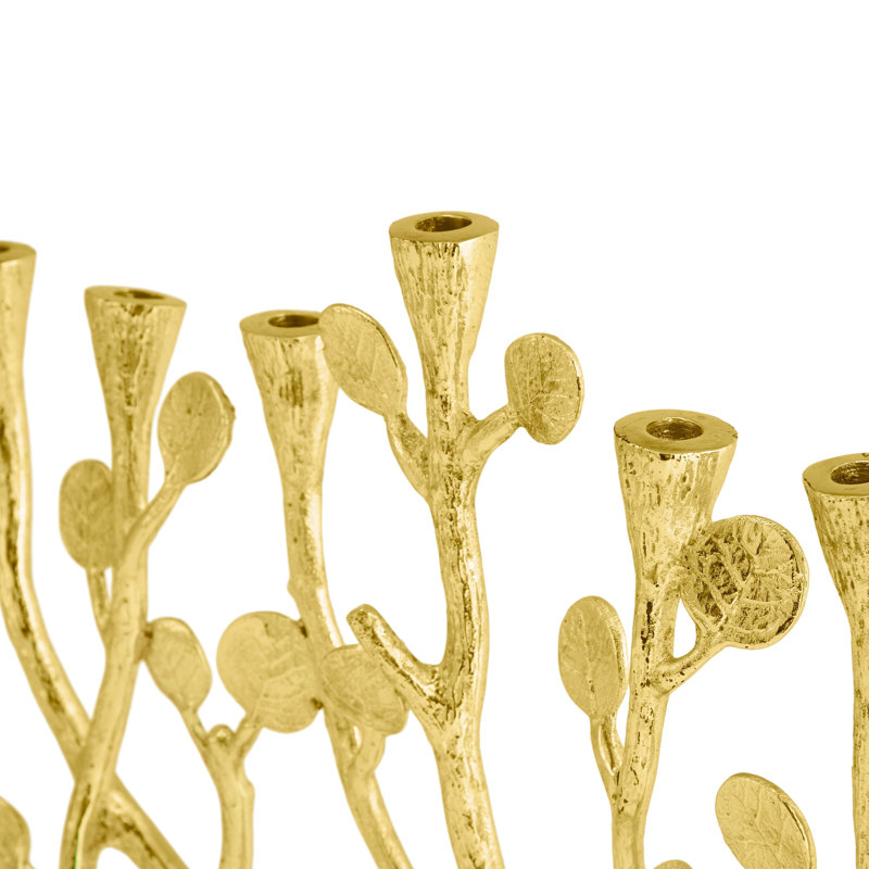 Botanical Leaf Gold Menorah