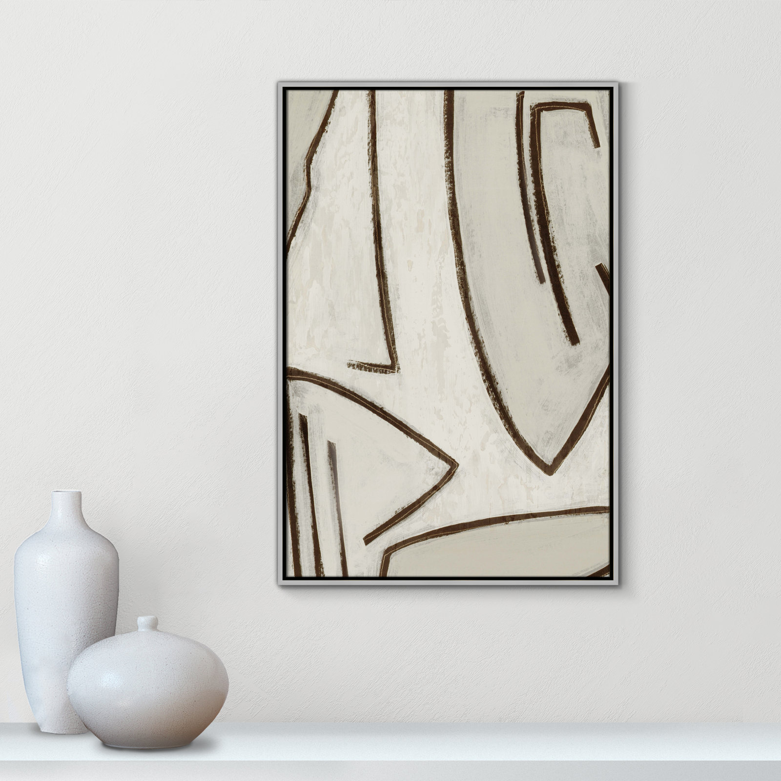Line Work II, 25.5" W x 37.5" H, Silver
