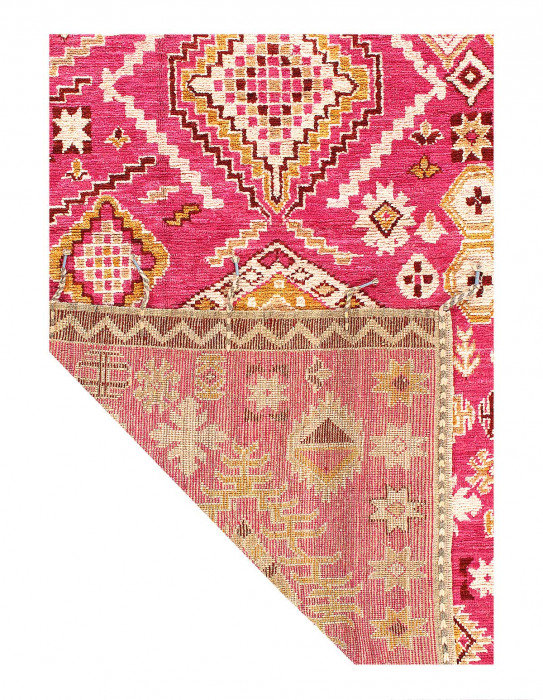 Tapis en laine d'agneau unique 5 pi 9 po x 8 pi 6 po Fraga