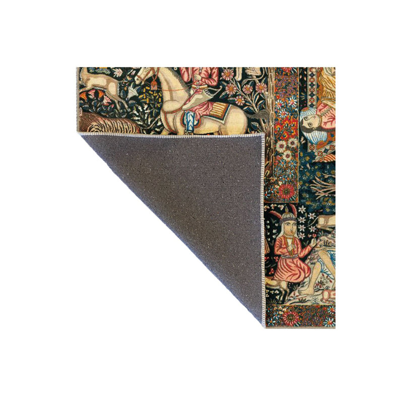 Tapis décoratif à motif floral lavable, Sous-tapis carré 3 pi 3 po inclus