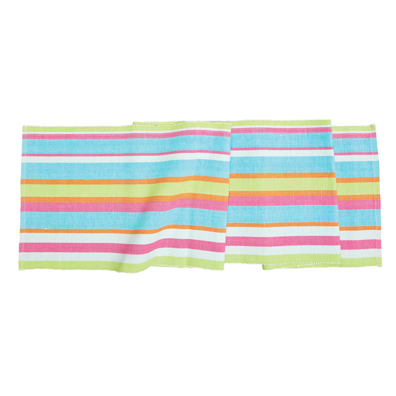 Vincenza Key Lime Stripe Cotton Table Runner