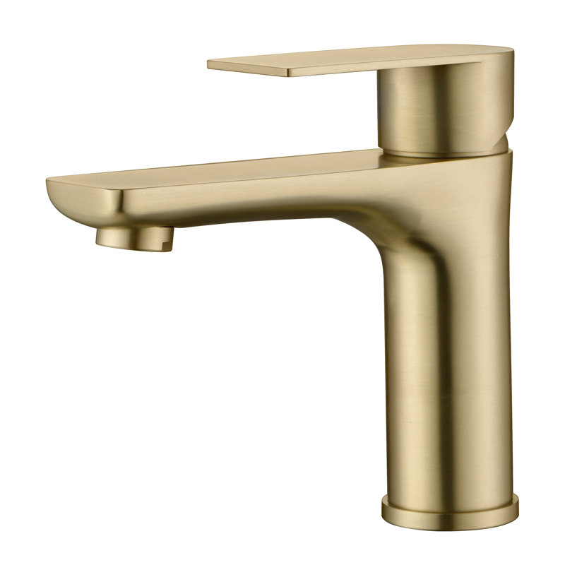 Robinet pour salle de bain à fixation sur comptoir à poignée simple à fixation sur comptoir avec cartouche et aérateur en céramique Summerain