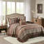 Ensemble de courtepointe réversible en jacquard 5 pièces Princeton - Rouge pour une décoration de chambre luxueuse