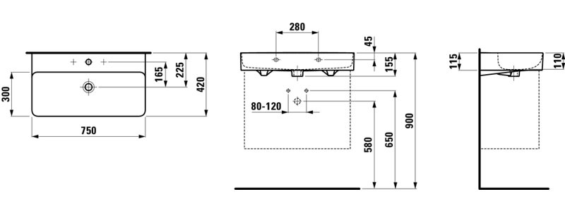 Val 29.53'' L Bathroom Sink, Single