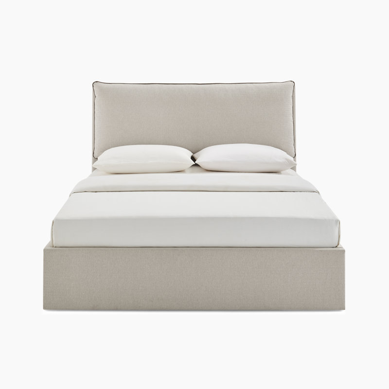 Roselane Upholstered Ottoman Storage Bed, Natural Fabric, King