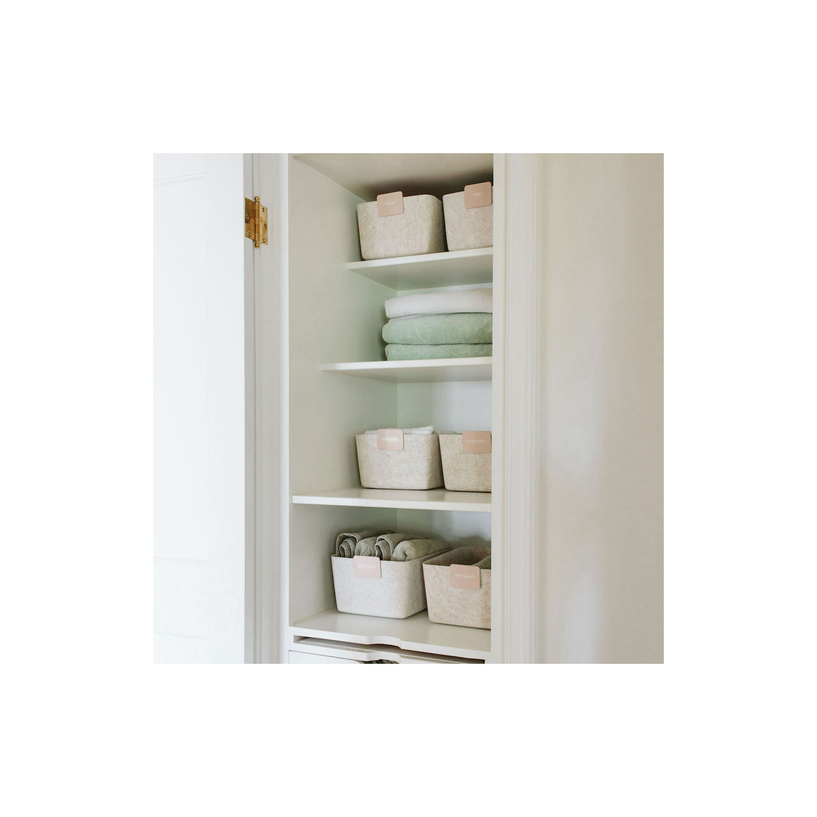 Sculpted Felt Storage Wide Bin, Stone
