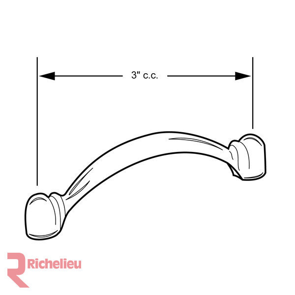 Poignée arche 3 po en métal Expression Traditional, Chrome