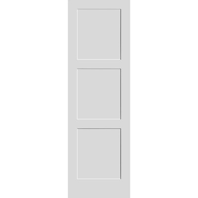 Dalle de porte intérieure Shaker apprêtée à 3 panneaux égaux