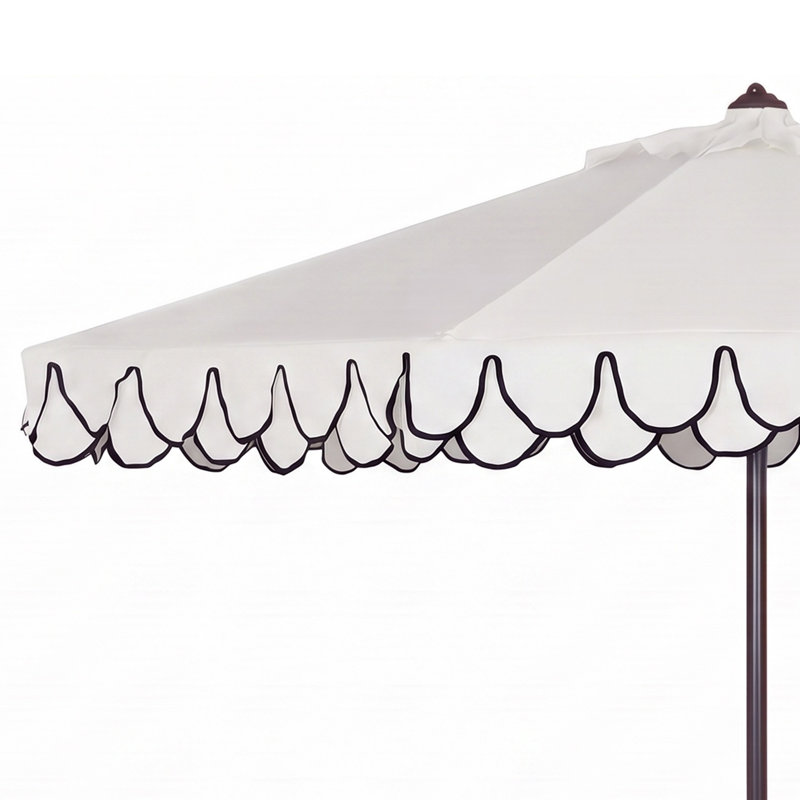 Parasol d'extérieur Iago, Ivoire / Bleu marine, Brun