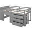 Lit mezzanine simple avec armoire et tablette - gris-1976283201