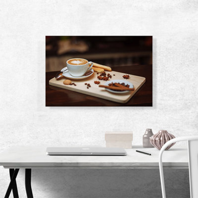 «Coffee Espresso with Chocolate Coffee Shop Decor», reproduction de photo sur toile tendue