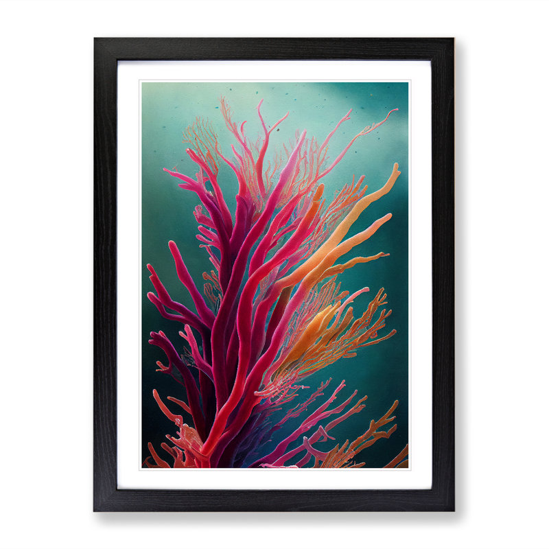Fascinating Coral Reef - Single Picture Frame Painting, Black, 34cm H x 25cm W x 2cm D