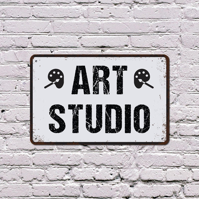 Enseigne en plastique 8 po x 12 po Art Studio