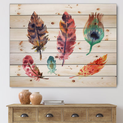 " Colorful Boho Feather Set II "