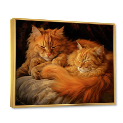 " Fluffy Orange Cats Sleeping Together I "
