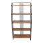 Étagère Laurel, étagère moderne à 5 niveaux en bois et métal avec cadre noir et tablettes brunes