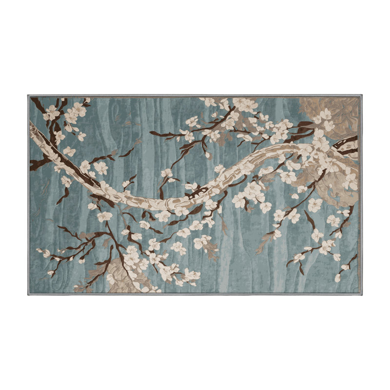 Machine Washable Gray Area Rug, Runner 2' x 4'